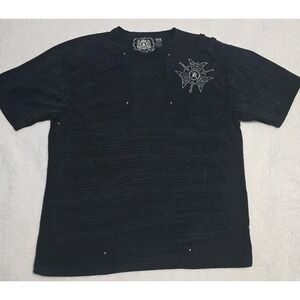 Vintage Y2k Kanji Black T-shirt Size 4XL